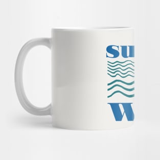 Surf the Big Wave (blue / turquoise) Mug